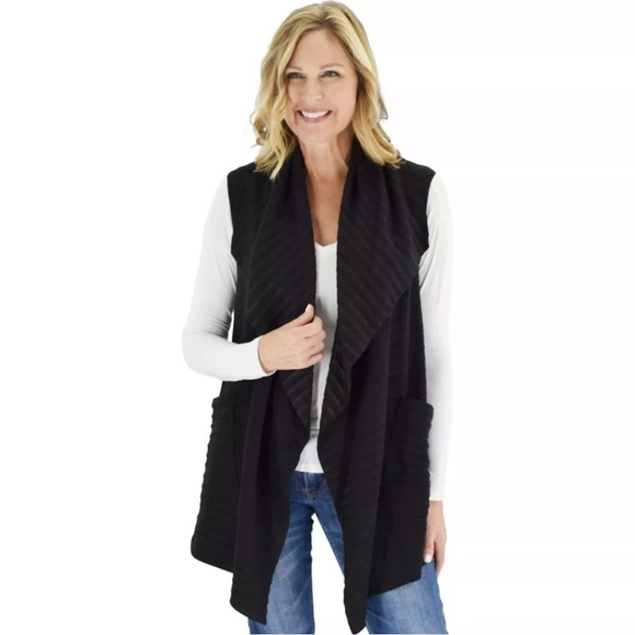 Le Moda Sleeveless Longline Cardigan - Picture 1 of 15